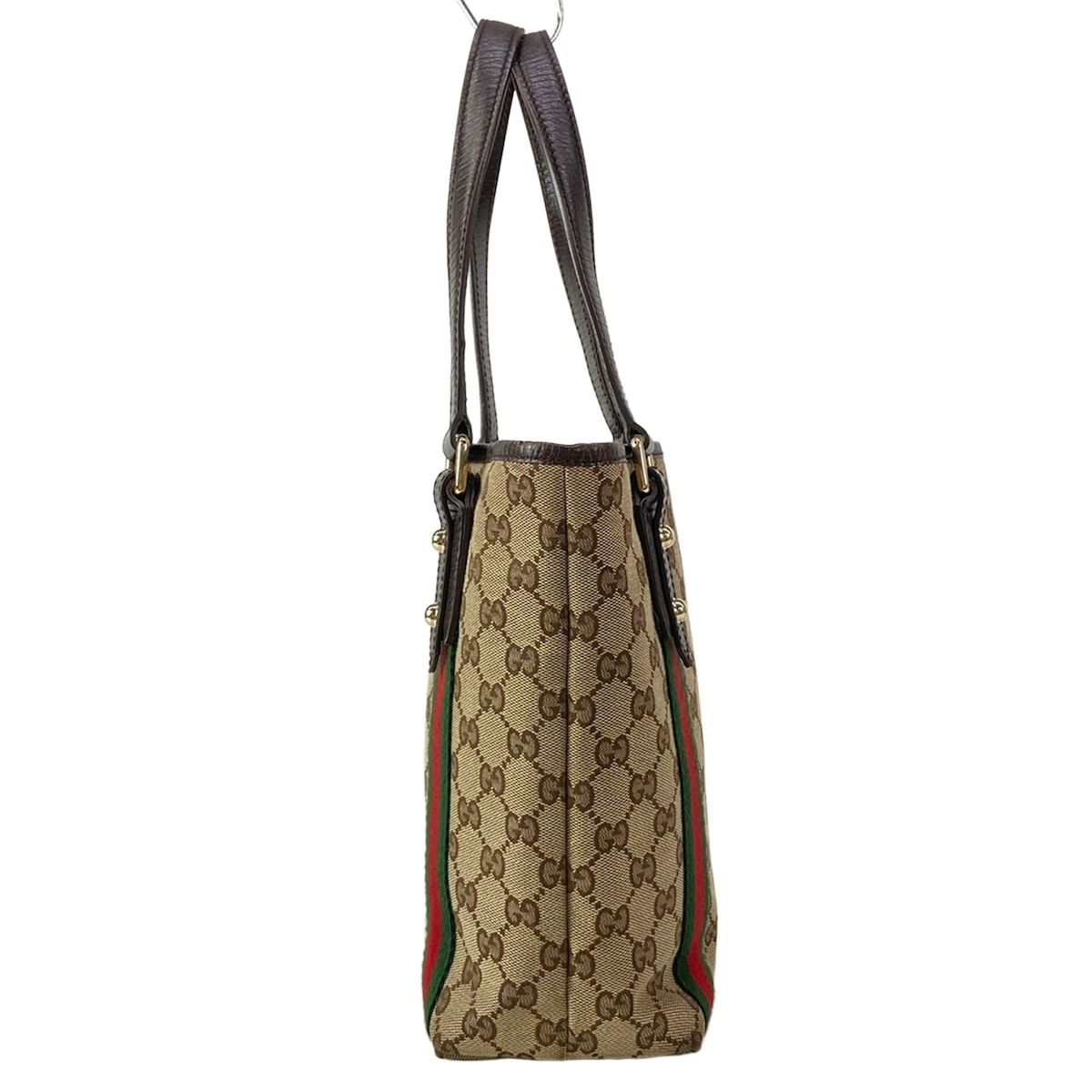 Gucci Tote GG Pattern Sherry Beige Dark Brown Multi Mini Bag Leather — view 4