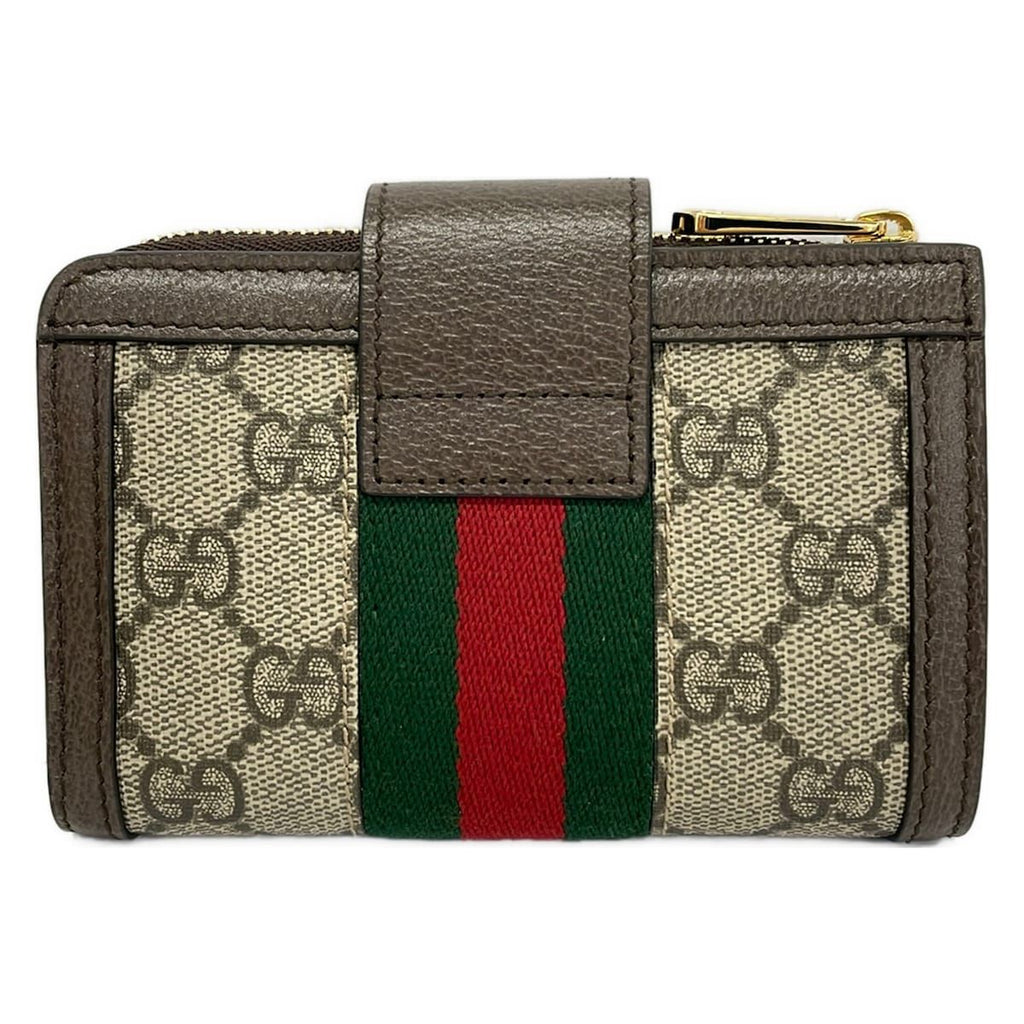 Gucci Bifold Wallet Ophidia Ivory Dark Brown Multi L-shaped Zipper Leather — view 2