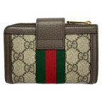 Gucci Bifold Wallet Ophidia Ivory Dark Brown Multi L-shaped Zipper Leather — view 2
