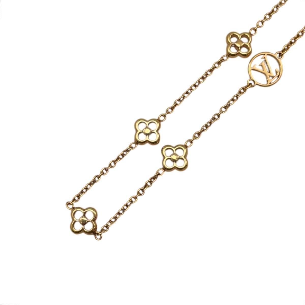 Louis Vuitton Necklace Flower Full Monogram Gold