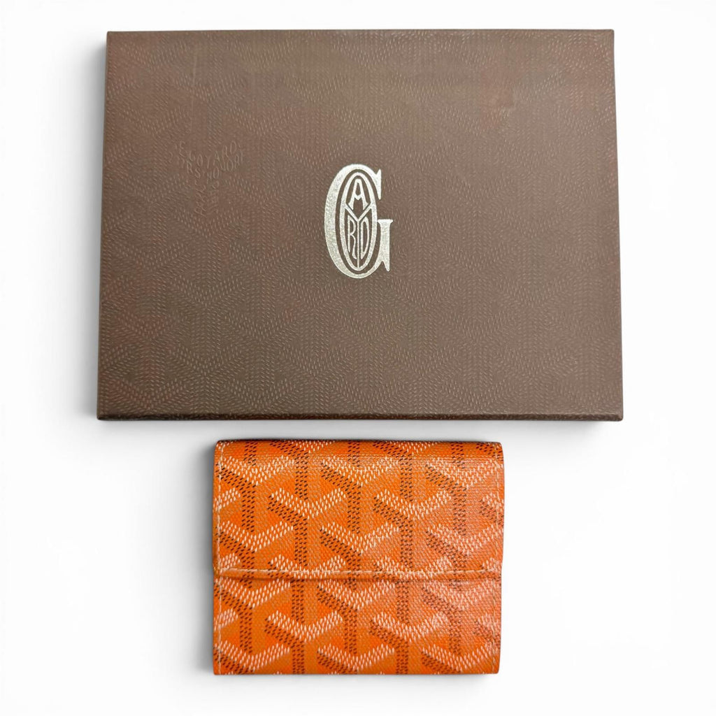 Goyard Marini in Canvas Leather Coin Case Compact Wallet Orange — view 2