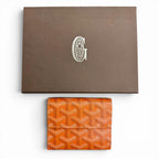 Goyard Marini in Canvas Leather Coin Case Compact Wallet Orange — view 2