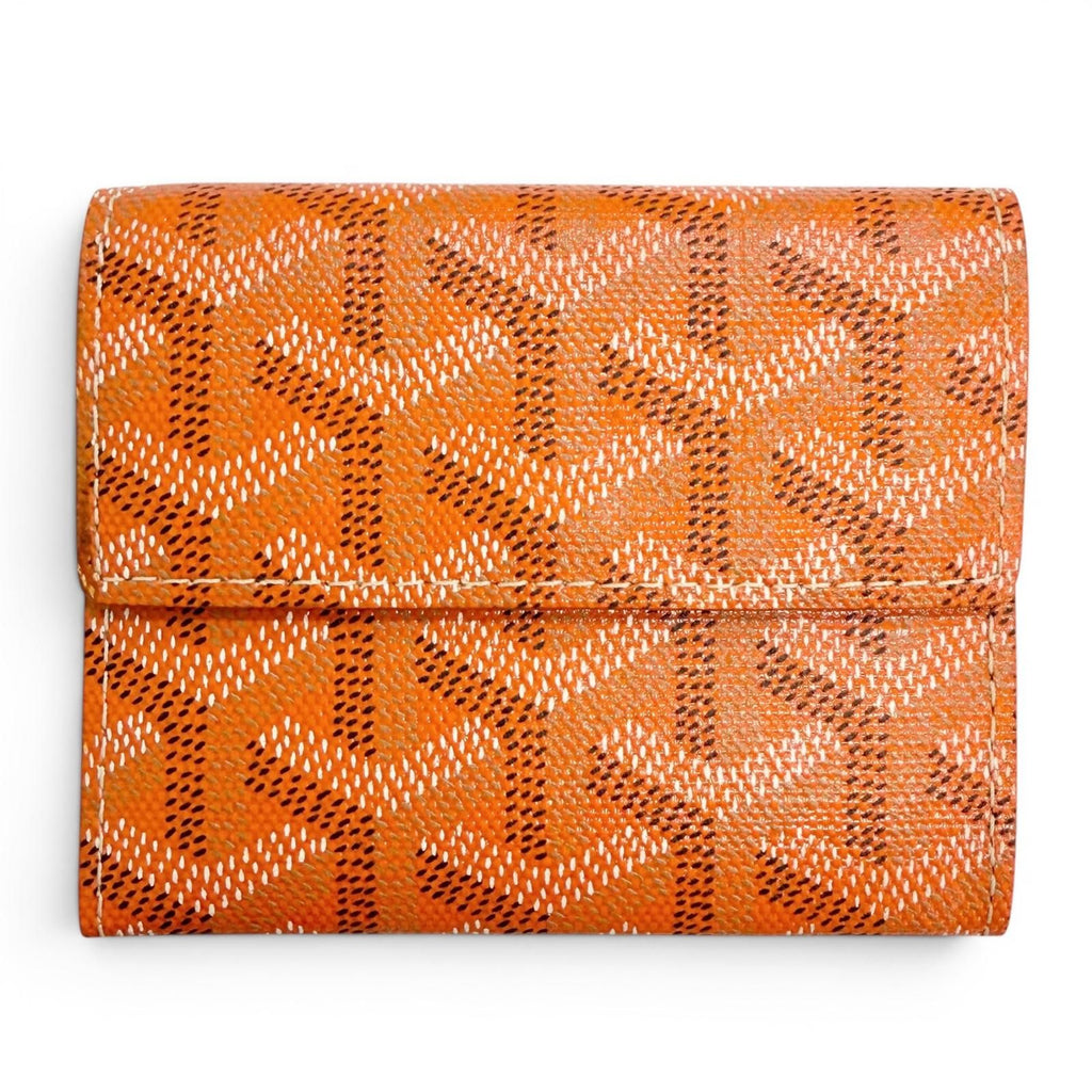 Goyard Marini in Canvas Leather Coin Case Compact Wallet Orange