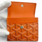 Goyard Marini in Canvas Leather Coin Case Compact Wallet Orange — view 6