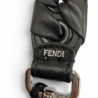 Fendi Mini Strap Leather Ribbon Shoulder Black — view 5