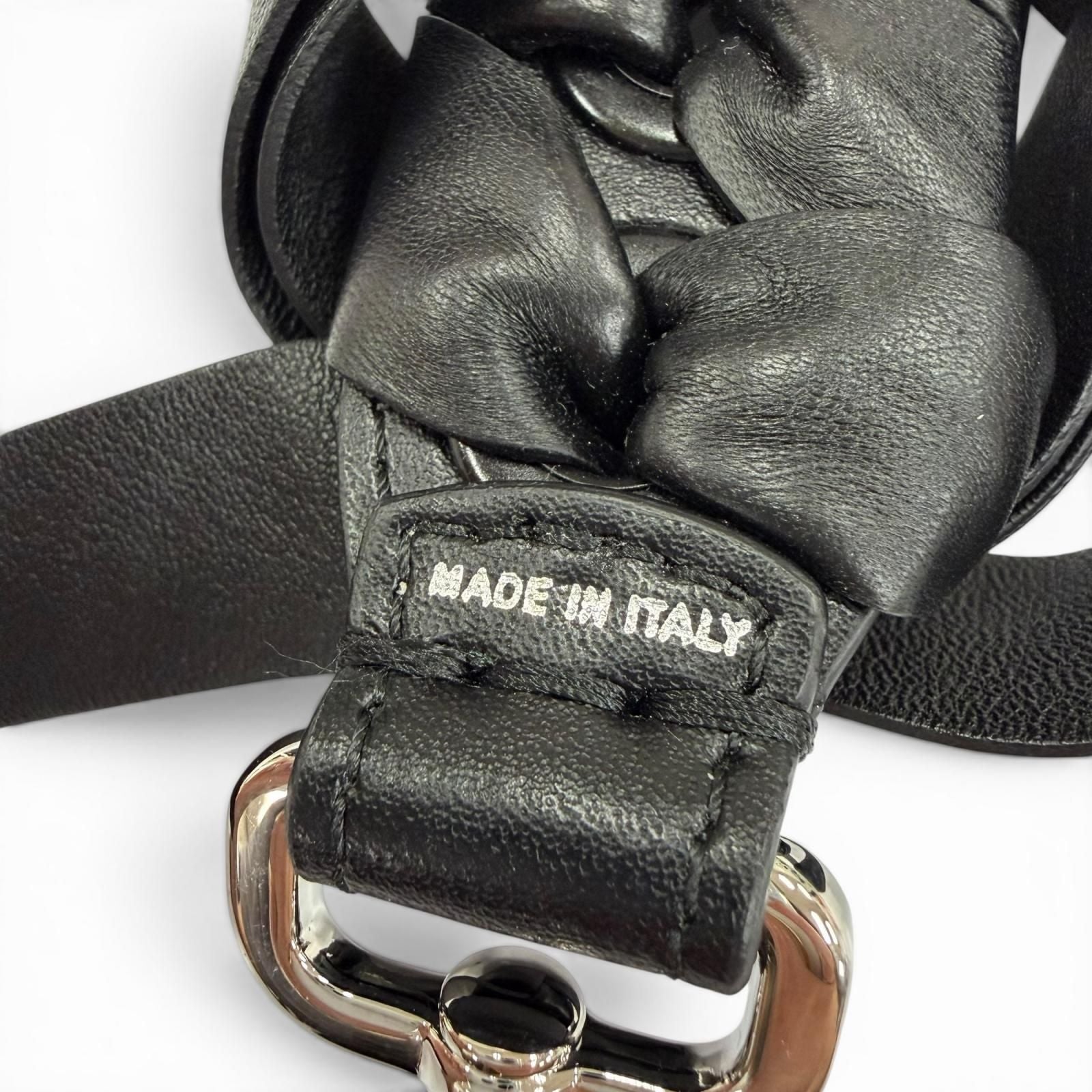 Fendi Mini Strap Leather Ribbon Shoulder Black — view 6