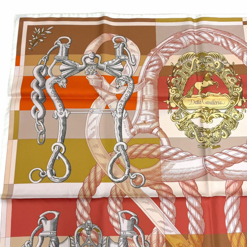 Hermes Carre 90 Gavroche Della Cavalleria Silk 100% Double Face Scarf Multi — view 4