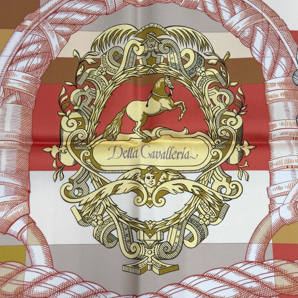Hermes Carre 90 Gavroche Della Cavalleria Silk 100% Double Face Scarf Multi — view 9
