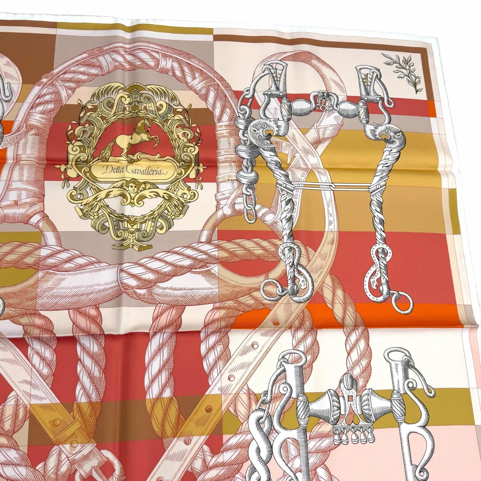 Hermes Carre 90 Gavroche Della Cavalleria Silk 100% Double Face Scarf Multi — view 5