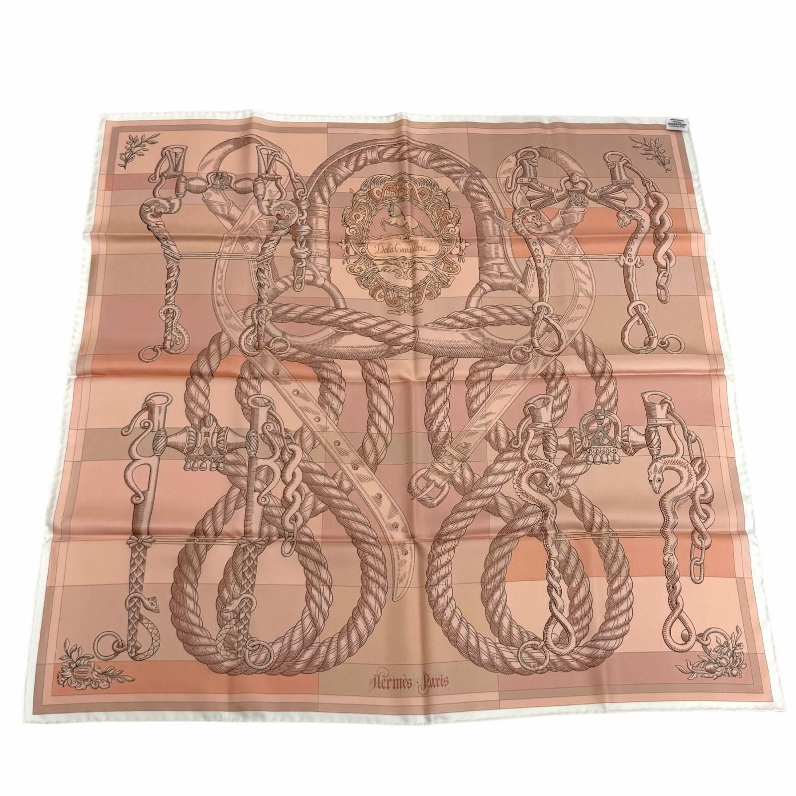 Hermes Carre 90 Gavroche Della Cavalleria Silk 100% Double Face Scarf Multi — view 3