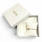 Dior CD Bow 17 cm CD Ribbon Rhinestone Bracelet Gold — view 2