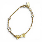 Dior CD Bow 17 cm CD Ribbon Rhinestone Bracelet Gold — view 3