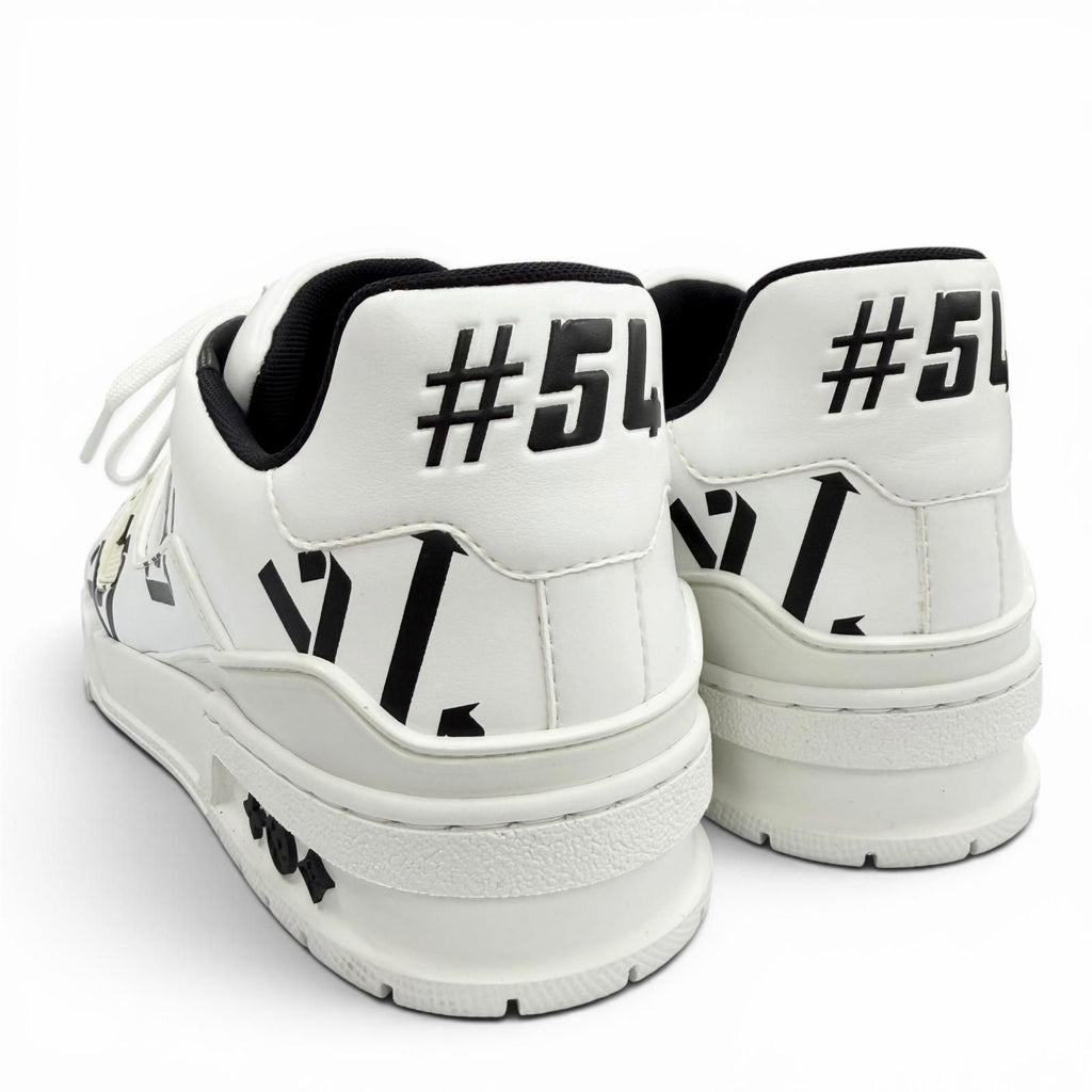 Louis Vuitton LV Trainer Line Upcycled Leather LV Logo Low Cut Sneakers White — view 3