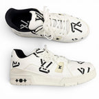 Louis Vuitton LV Trainer Line Upcycled Leather LV Logo Low Cut Sneakers White — view 5
