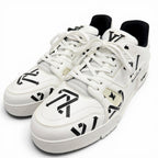 Louis Vuitton LV Trainer Line Upcycled Leather LV Logo Low Cut Sneakers White