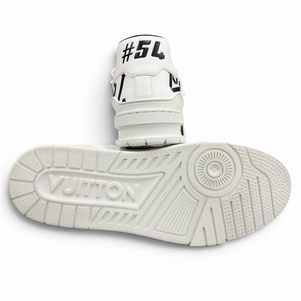 Louis Vuitton LV Trainer Line Upcycled Leather LV Logo Low Cut Sneakers White — view 4