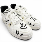 Louis Vuitton LV Trainer Line Upcycled Leather LV Logo Low Cut Sneakers White — view 2