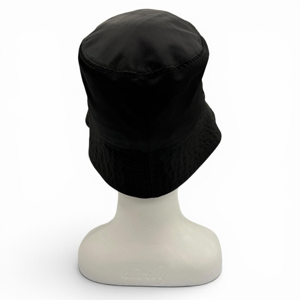Prada Re-Nylon Triangle Logo Hat Bucket Hat Black — view 4