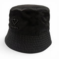 Prada Re-Nylon Triangle Logo Hat Bucket Hat Black