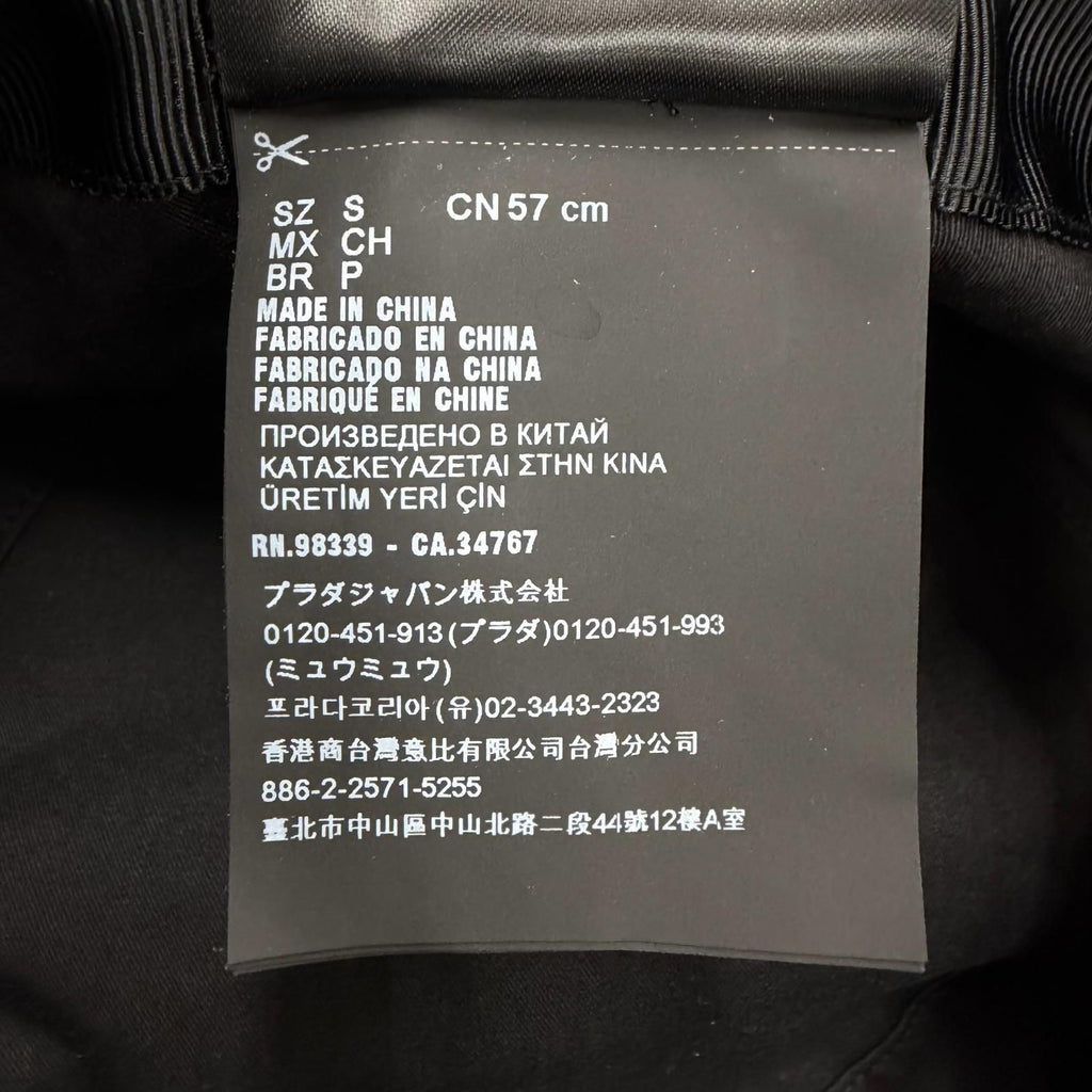 Prada Re-Nylon Triangle Logo Hat Bucket Hat Black — view 9