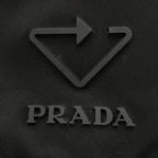 Prada Re-Nylon Triangle Logo Hat Bucket Hat Black — view 7