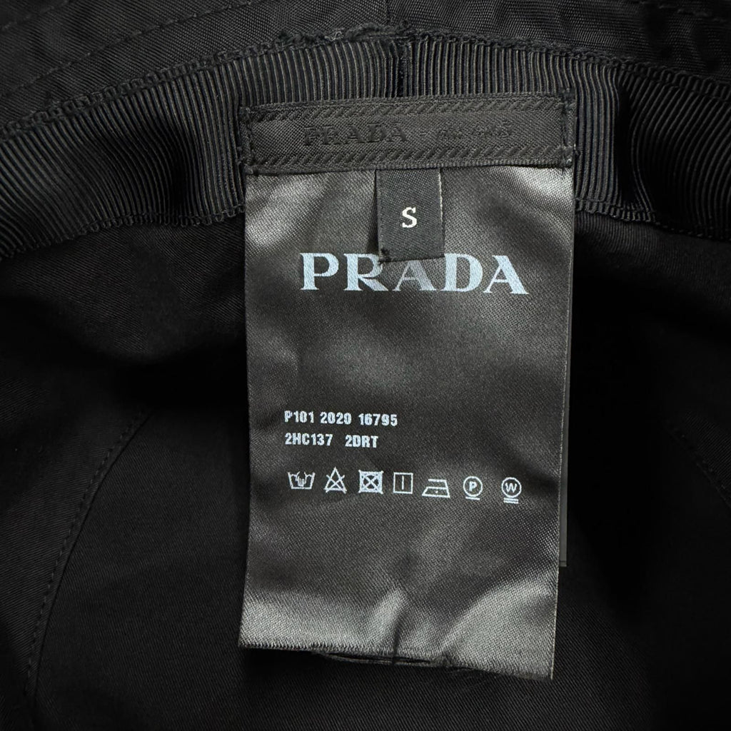 Prada Re-Nylon Triangle Logo Hat Bucket Hat Black — view 8