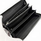 Gucci Logo Zip Around Wallet Leather Simple Black Silver — view 8