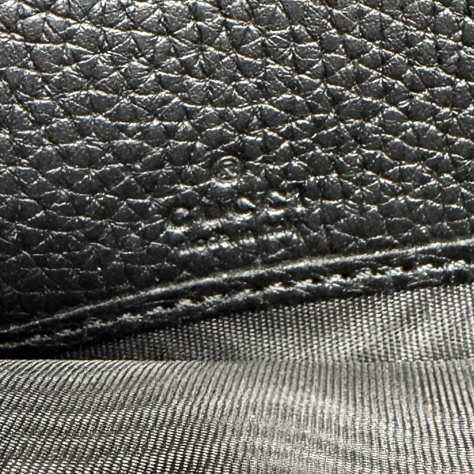 Gucci Logo Zip Around Wallet Leather Simple Black Silver — view 9