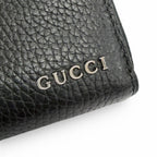 Gucci Logo Zip Around Wallet Leather Simple Black Silver — view 6