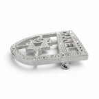 Chanel Emblem Logo CC Rhinestone Brooch Silver — view 3