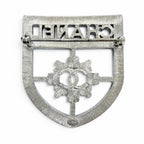 Chanel Emblem Logo CC Rhinestone Brooch Silver — view 4