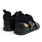 Hermes Giorno Leather Velcro Sports Sandals Khaki Blue — view 3