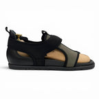 Hermes Giorno Leather Velcro Sports Sandals Khaki Blue — view 6