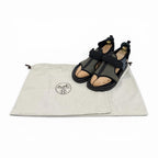 Hermes Giorno Leather Velcro Sports Sandals Khaki Blue — view 2