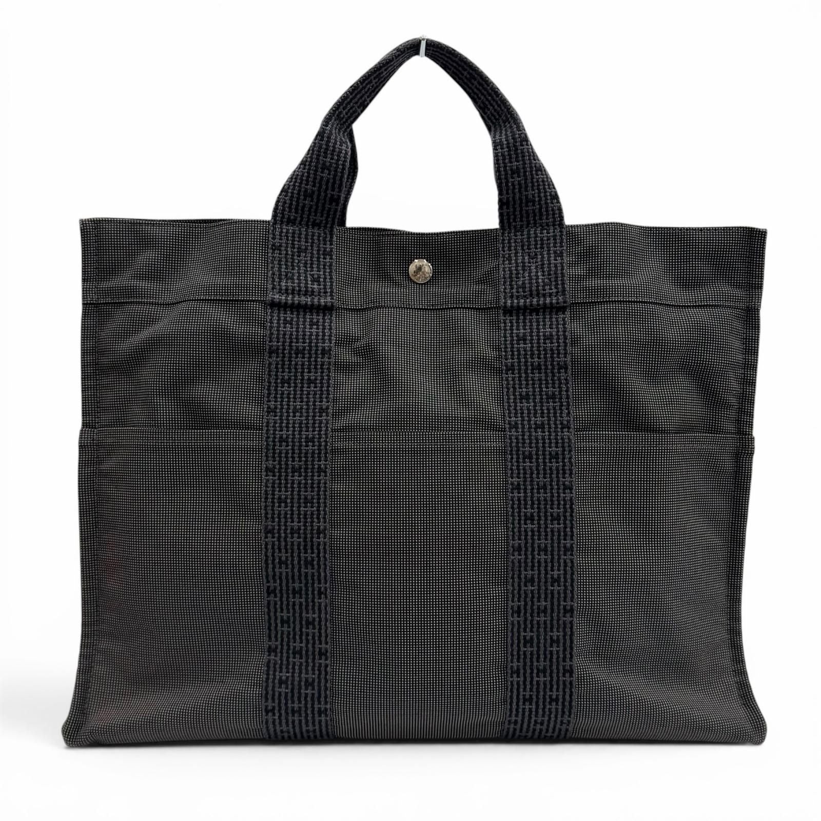 Hermes Her Line MM Series Button Tote Gray