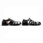Loewe Campo Sandal Leather Logo Buckle Guruka Sandals Flat Black .5 cm — view 4
