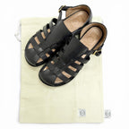 Loewe Campo Sandal Leather Logo Buckle Guruka Sandals Flat Black .5 cm — view 2