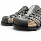 Loewe Campo Sandal Leather Logo Buckle Guruka Sandals Flat Black .5 cm — view 5