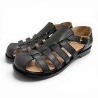 Loewe Campo Sandal Leather Logo Buckle Guruka Sandals Flat Black .5 cm