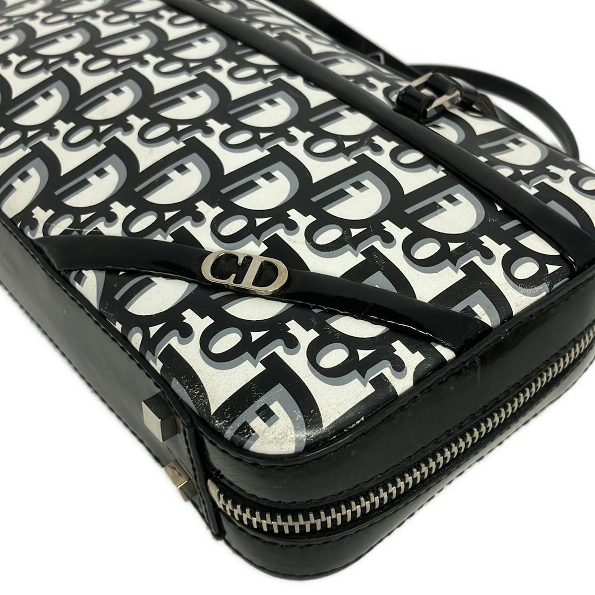 Dior Trotter White Black Gray Mini Bag Leather — view 6