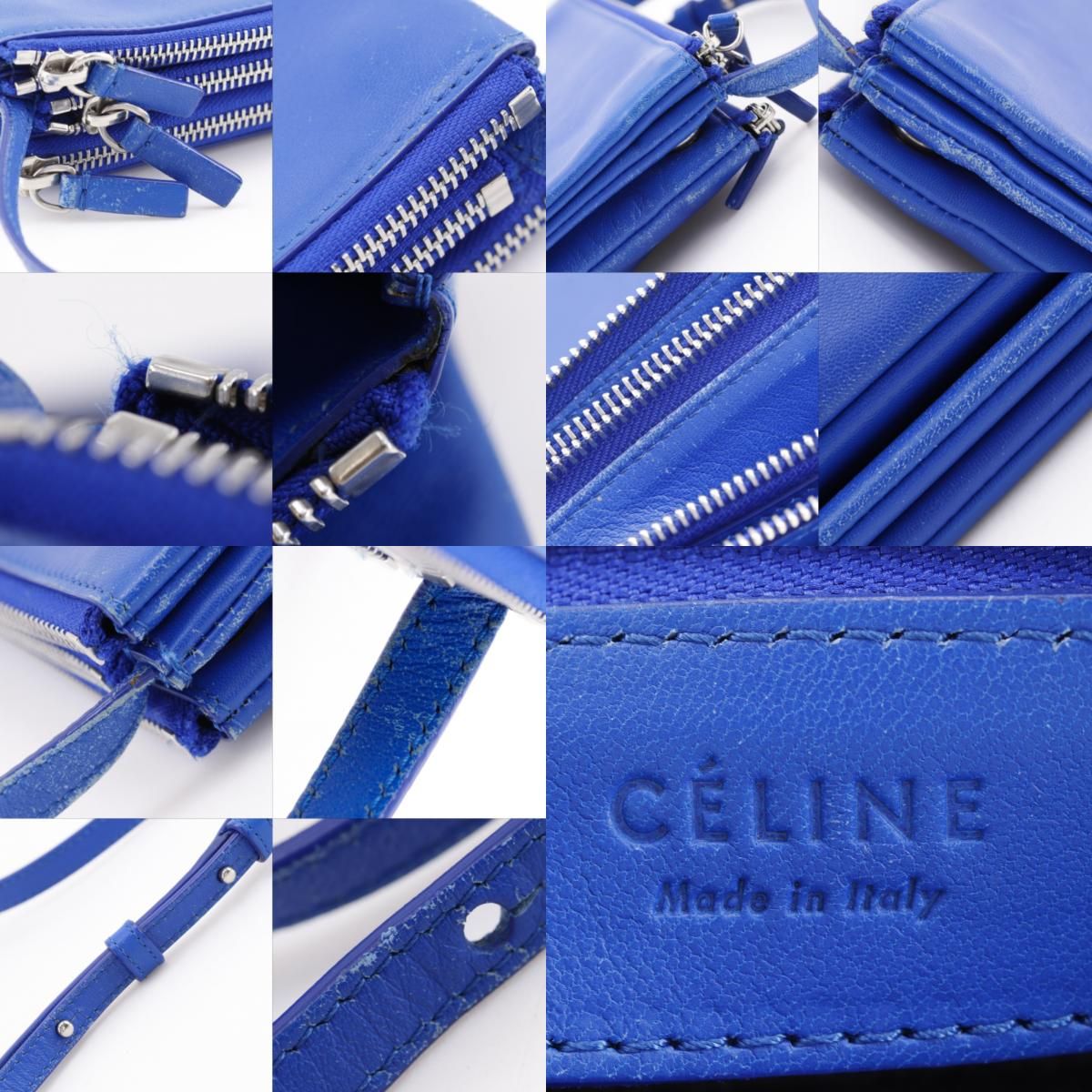 Celine Trio Small Lambskin Blue Shoulder — view 9