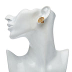 Chanel CC Logo Round Earrings Gold Plated — view 6