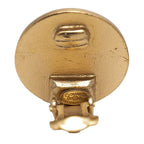 Chanel CC Logo Earrings Gold Red Plated Rhinestone — view 3