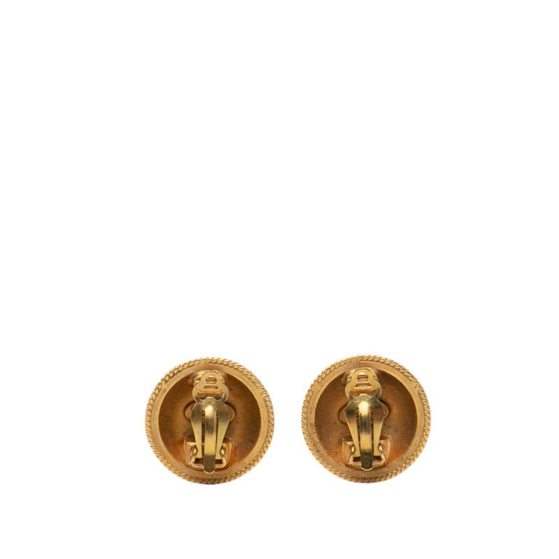 Chanel CC Logo Vintage Earrings Gold Plated — view 2