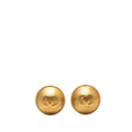 Chanel CC Logo Vintage Earrings Gold Plated
