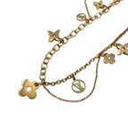 Louis Vuitton Necklace Collier Blue Monogram Flower LV Circle Gold — view 5