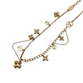 Louis Vuitton Necklace Collier Blue Monogram Flower LV Circle Gold