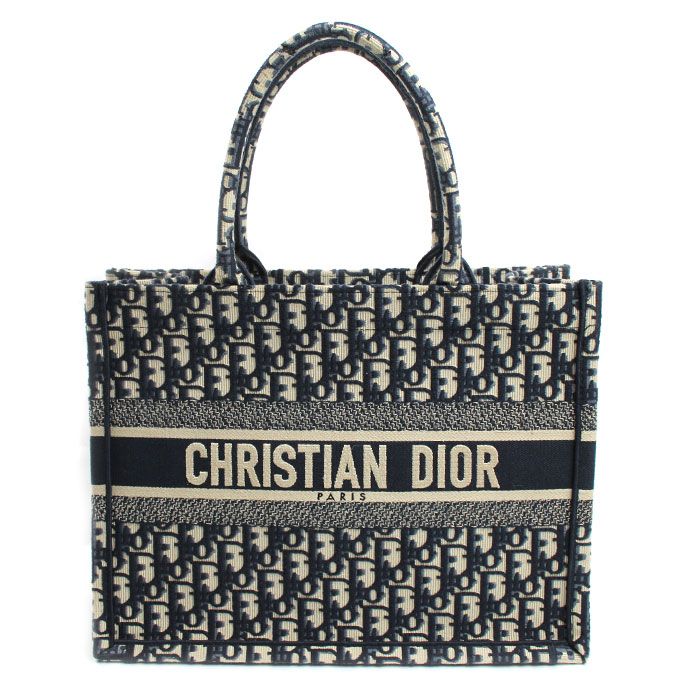 Dior Oblique Embroidery Book Tote Navy