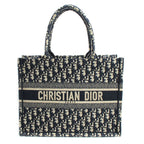 Dior Oblique Embroidery Book Tote Navy