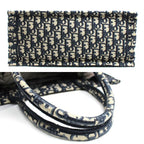 Dior Oblique Embroidery Book Tote Navy — view 3